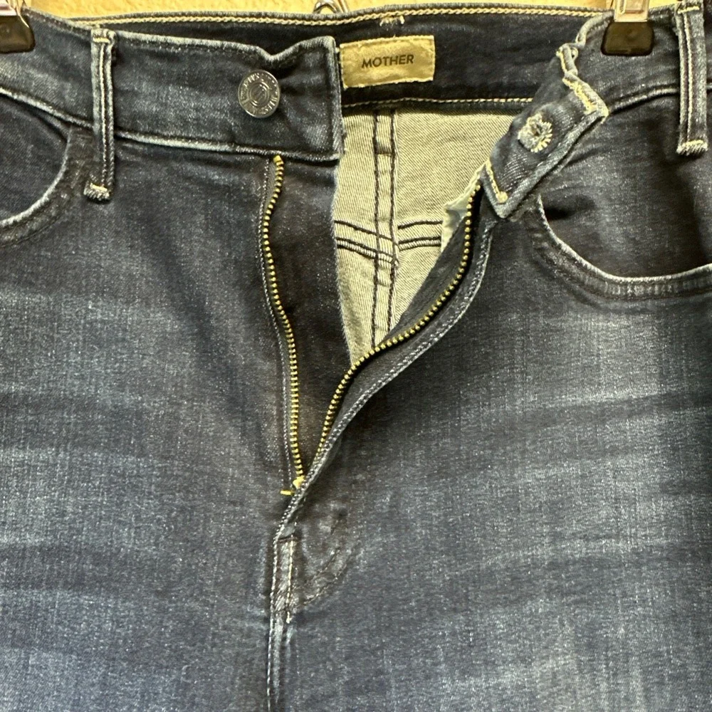 MOTHER The Hustler Roller Sneak Heirloom Wide Leg Jeans 28 Boho Chic - Picture 4 of 8